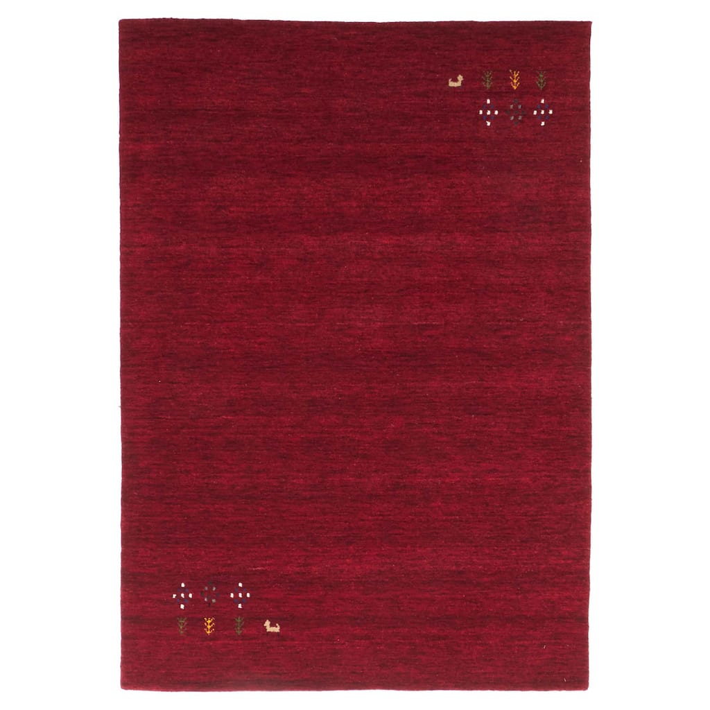ECARPETGALLERY Hand Loomed Kashkuli Gabbeh Red Wool Rug - 4'1 x 5'9