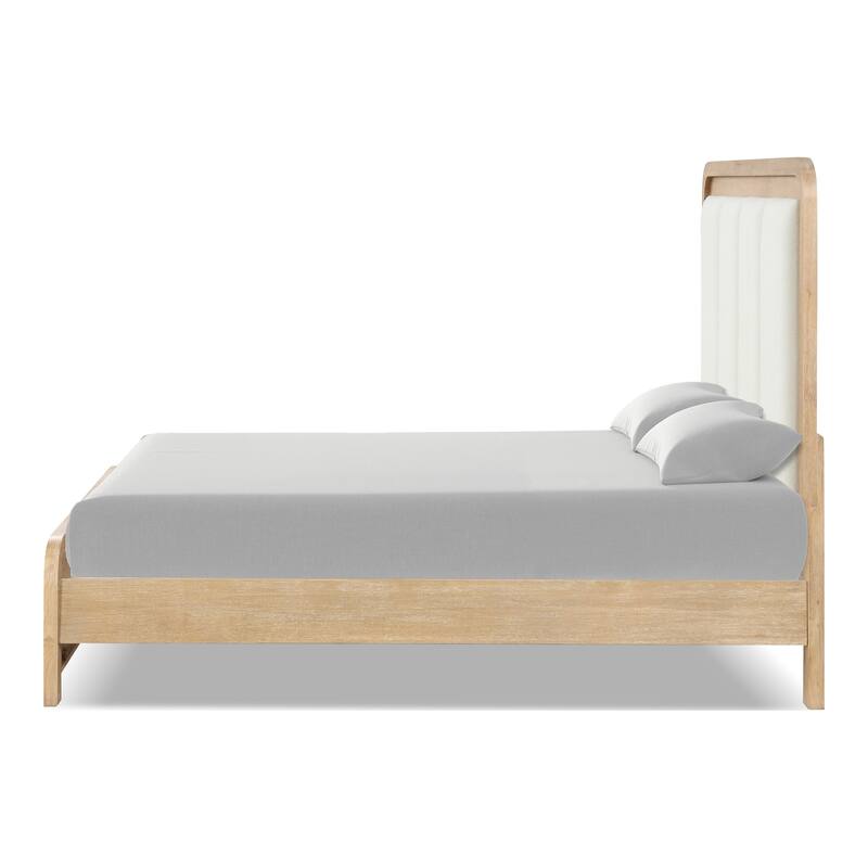 Furniture of America Elowyn 3-Piece Natural Solid Wood Upholstered Channel Panel Bedroom Set