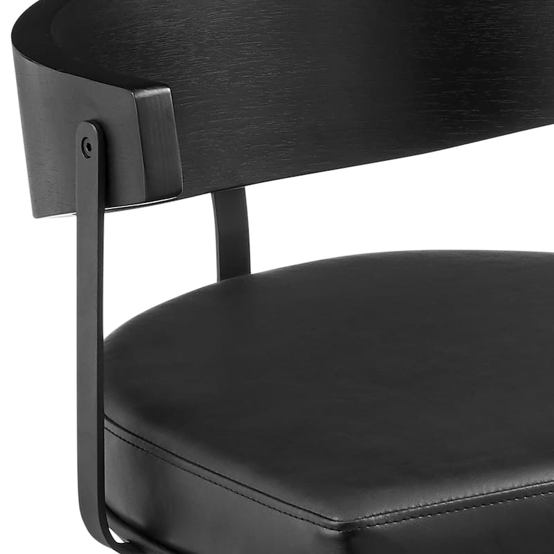 Lacey Mid-Century Swivel Bar Stool, Upholstered Counter Height Chair with Iron Frame