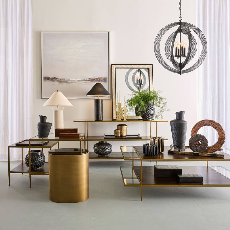 Elk Home Tuxedo Black Finish Glass 8.75 Inch Wide Vase