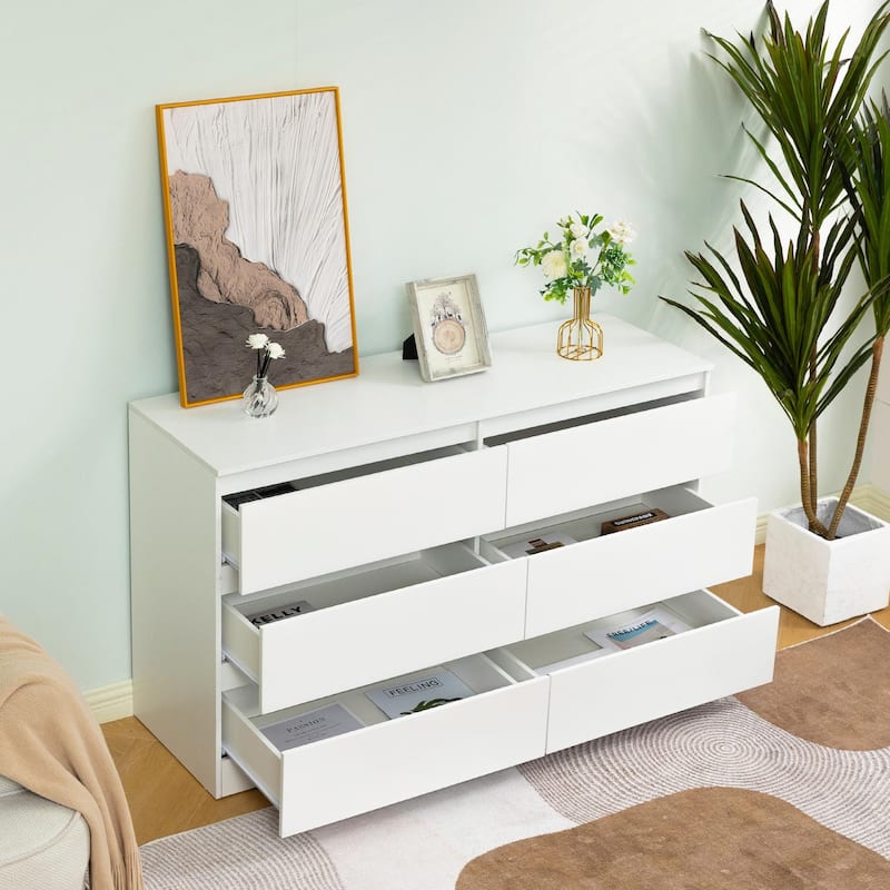 Durable 6-Drawer Dresser with Scratch