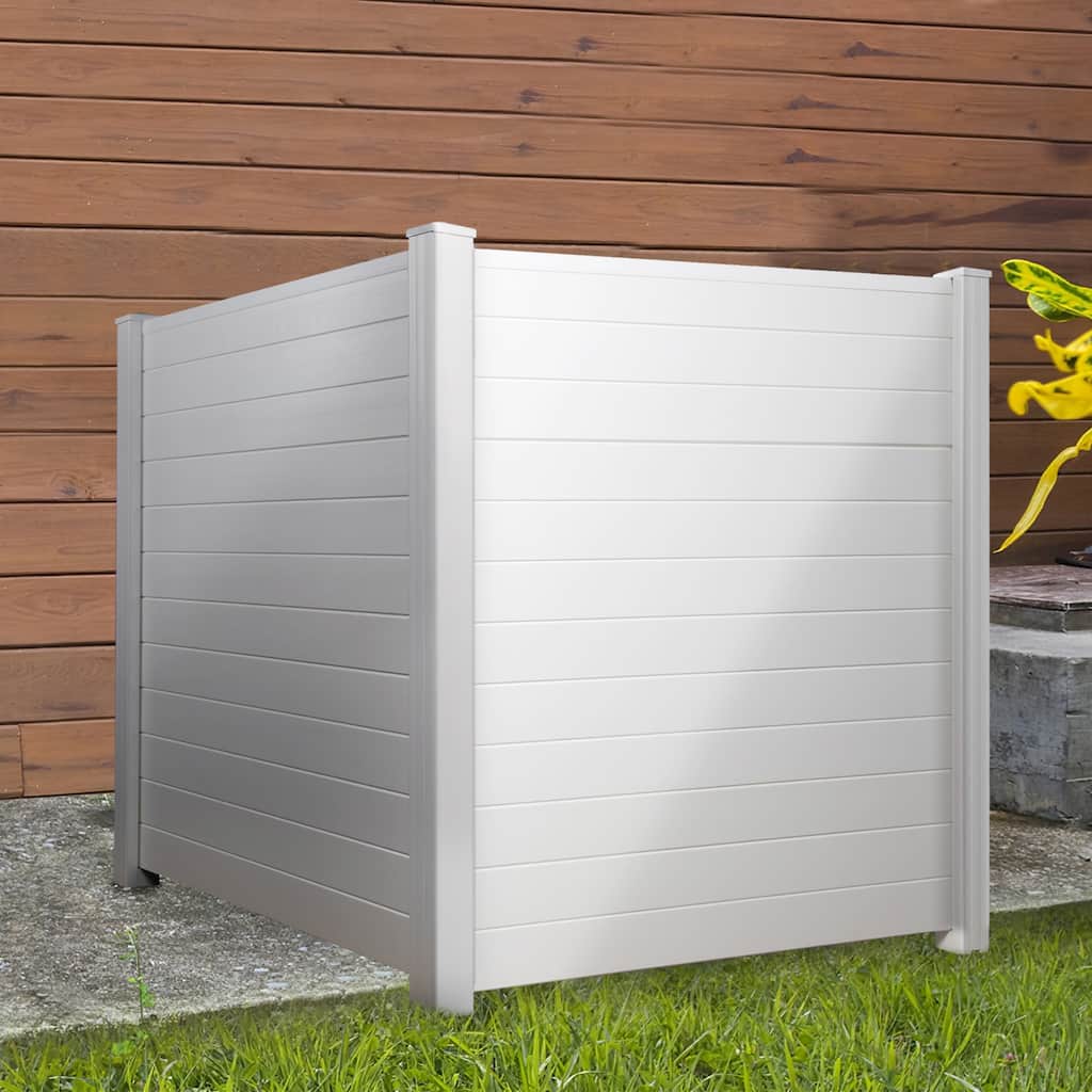 Privacy Screen Outdoor Privacy Fence Panels for Air Conditioner and Trash Can (2 Panels-White)