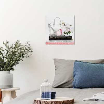 Wynwood Studio Fashion and Glam White Purse White Flowers and Essentials White and Glam Wall Art Canvas Print