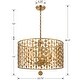 preview thumbnail 5 of 4, Layla 6 Light Antique Gold Chandelier - 23.75'' W x 18.7'' H