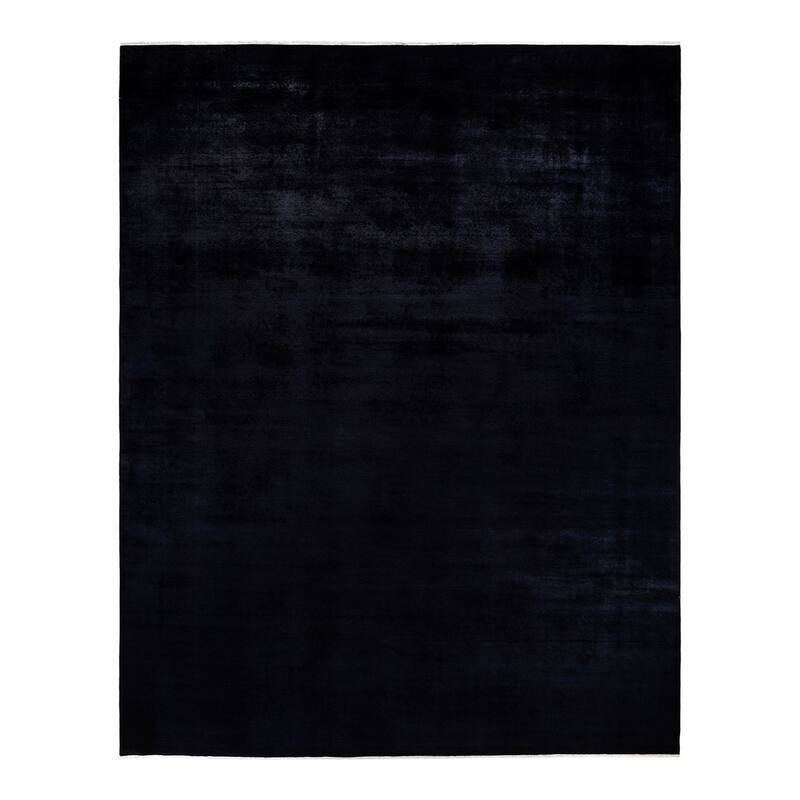 Overton Hand Knotted Wool Vintage Inspired Modern Contemporary Overdyed Purple Area Rug - 12' 3" x 15' 7"