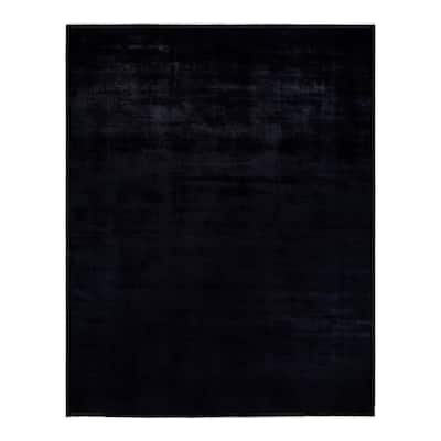 Overton Hand Knotted Wool Vintage Inspired Modern Contemporary Overdyed Purple Area Rug - 12' 3" x 15' 7"