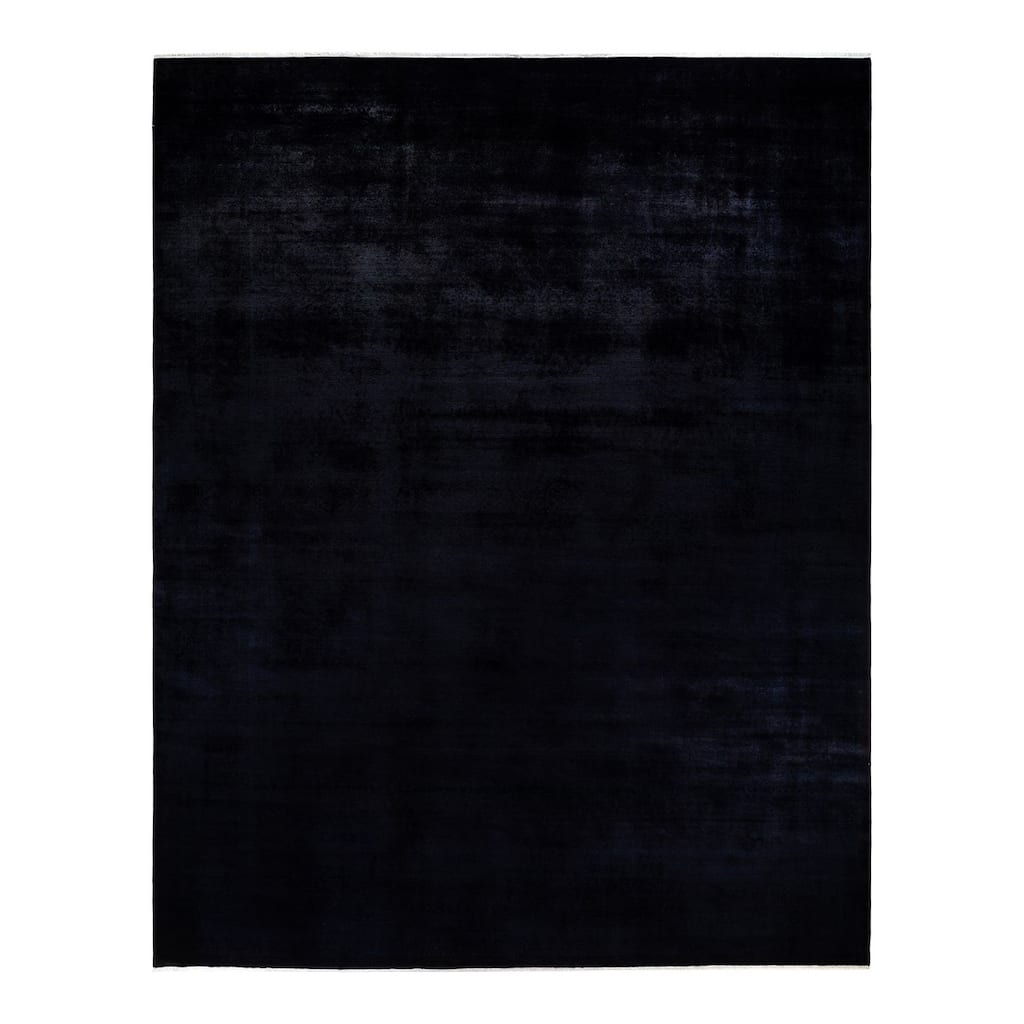 Overton Hand Knotted Wool Vintage Inspired Modern Contemporary Overdyed Purple Area Rug - 12' 3" x 15' 7"