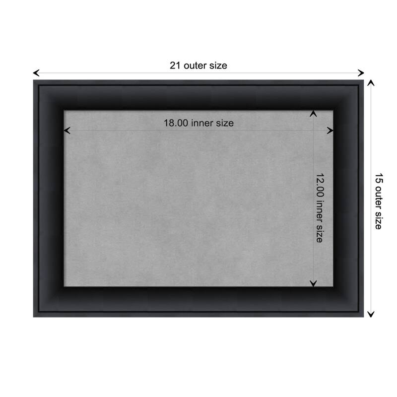 Framed Magnetic Board, Nero Black - Board Size 18x12