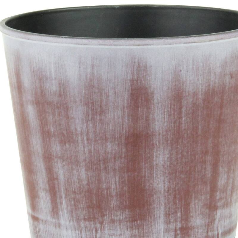 HomeRoots 6" Brown and Ivory Abstract Recycled Plastic Indoor Outdoor Round Nursery Pot