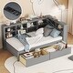 preview thumbnail 1 of 5, Wooden Twin Size DayBed with 2 Drawers, DayBed with Storage Shelf and USB Charging Ports,Grey