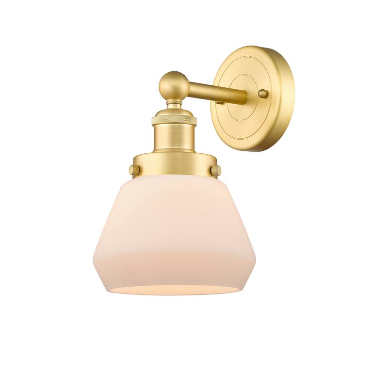 Innovations Lighting Fulton - 1 Light 7" Sconce - Satin Gold/Matte White