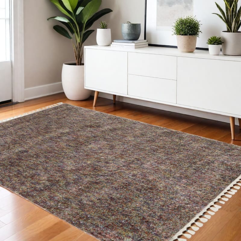 HomeRootsAbstract Modern Runner Area Rug - 64.96' X '45.67' X '1.77 - Blue/Orange/Yellow