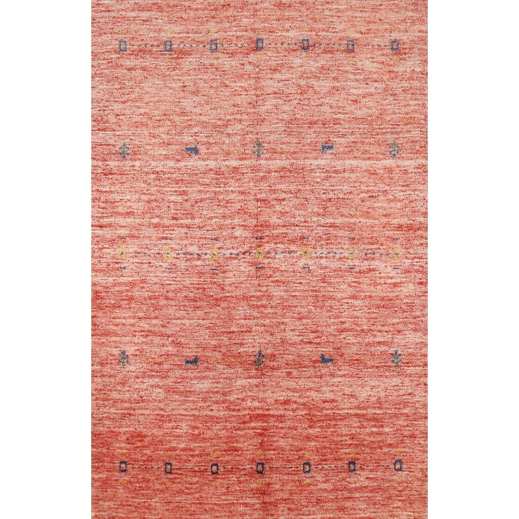 Tribal Gabbeh Indian Rug Handmade Contemporary Wool Carpet - 3'10" x 5'8"