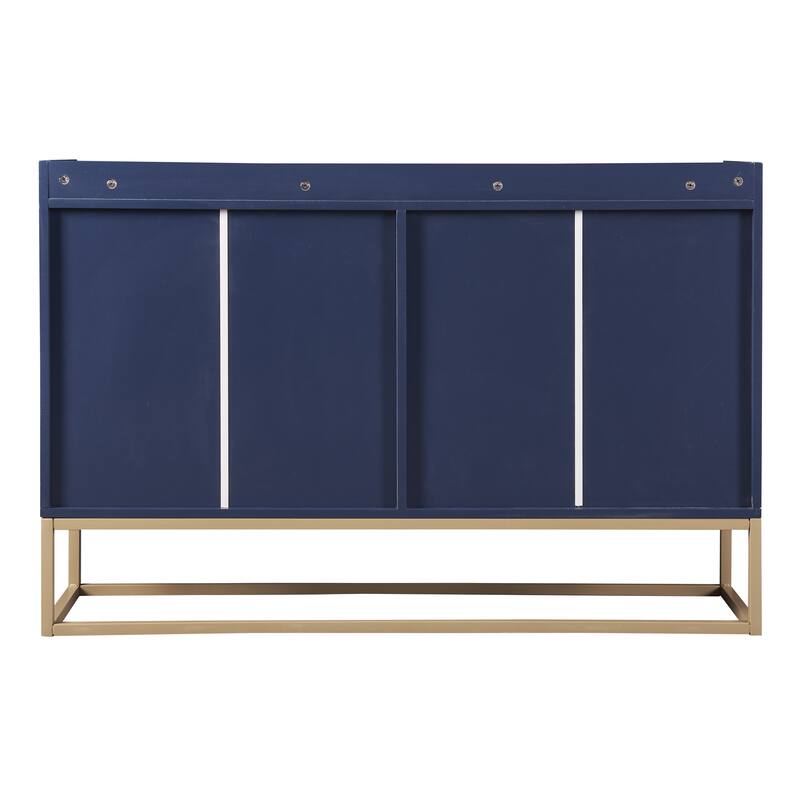 Buffet Sideboard Navy Console Table w/ Adjustable Shelves & Safe Fence