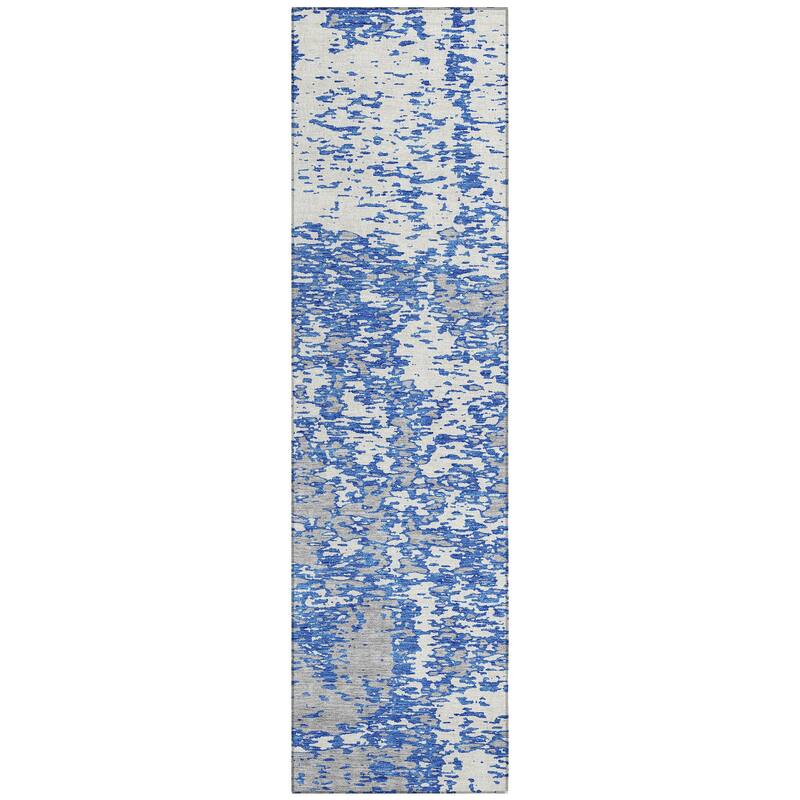 Machine Washable Indoor/ Outdoor Abstract Pixels Chantille Rug