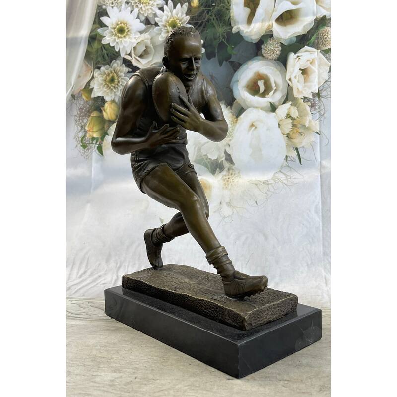Australian Aussie Rugby Player Bronze Statue Sculpture Trophy Figure 12 Inches X 8 Inches