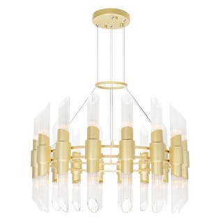 Croissant 32 Light Chandelier With Satin Gold Finish - Satin Gold - Bed ...