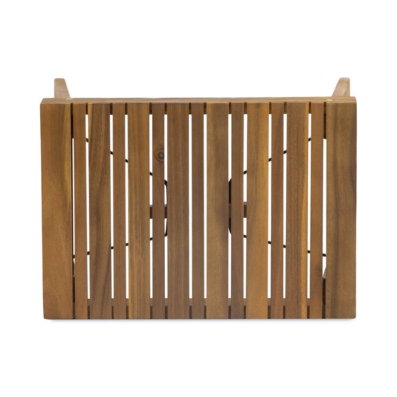 Nadine Outdoor Acacia Wood 3 Piece Chaise Lounge Set by Christopher Knight Home