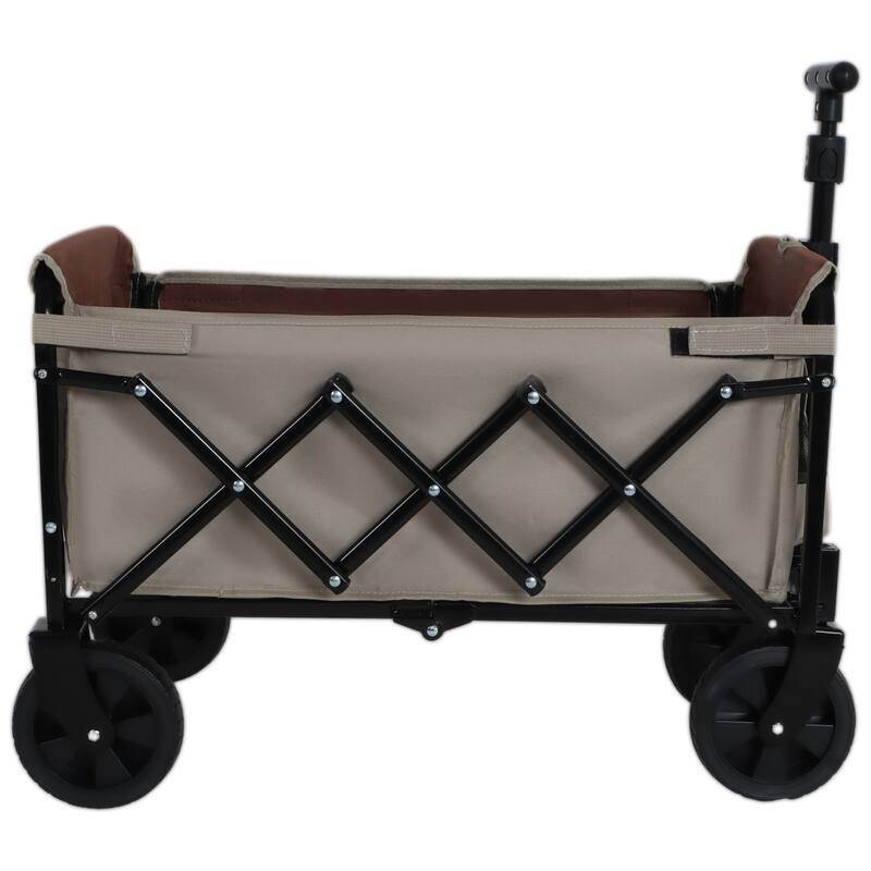 All-In-One Convertible Folding Camping Wagon Cart: Bench Seat, Storage Compartment & Included Dog Tether