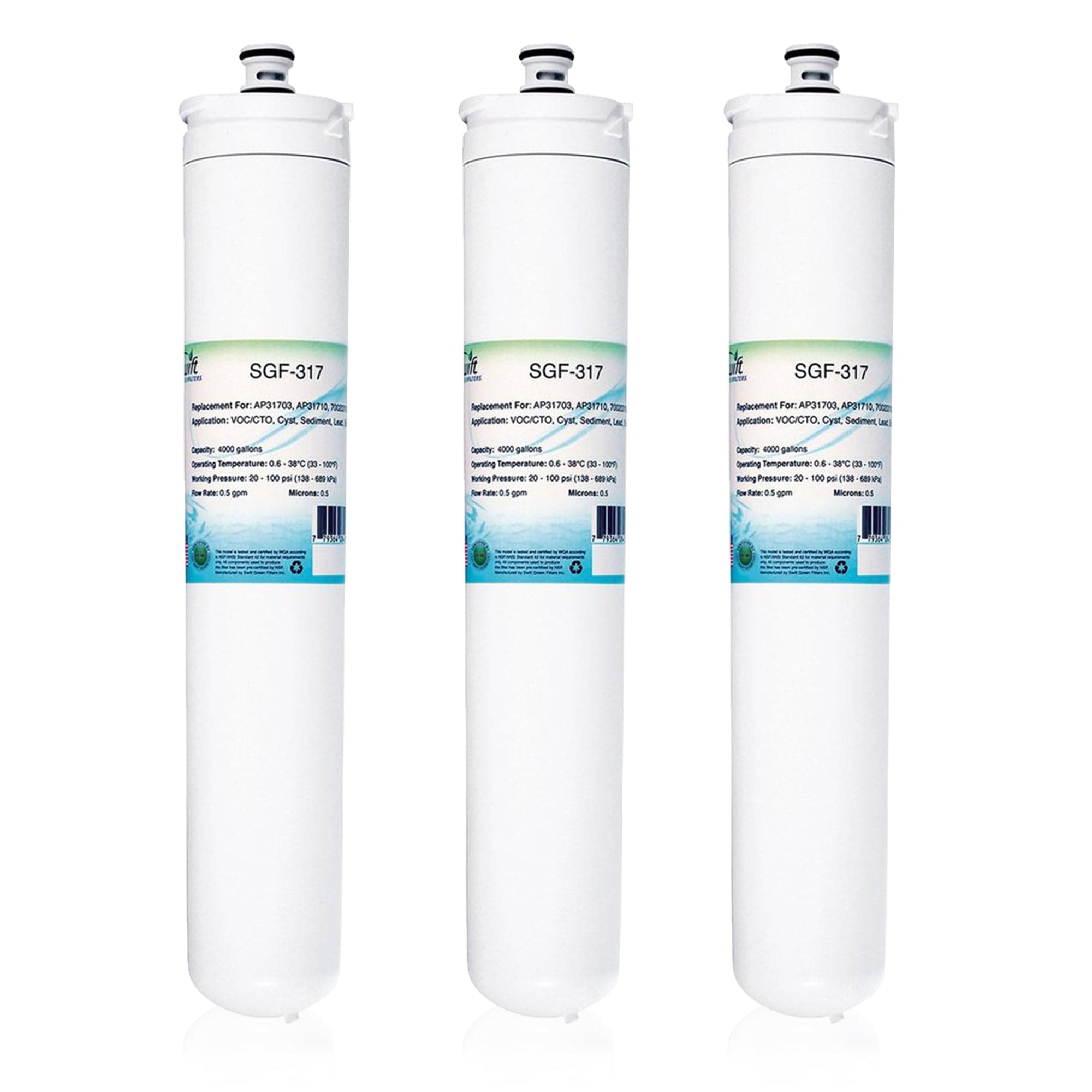 SGF-317 Compatible Commercial Water Filter for 3M AP31703, AP31710 (3 Pack).