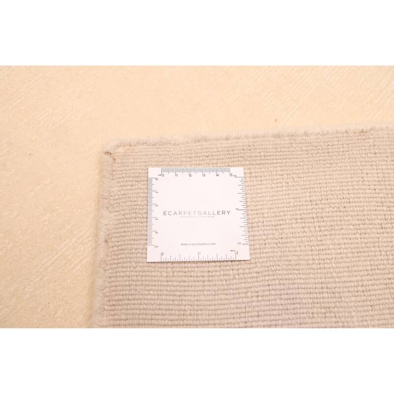 ECARPETGALLERY Hand Loomed Kashkuli Gabbeh Ivory Wool Rug - 7'7 x 9'10