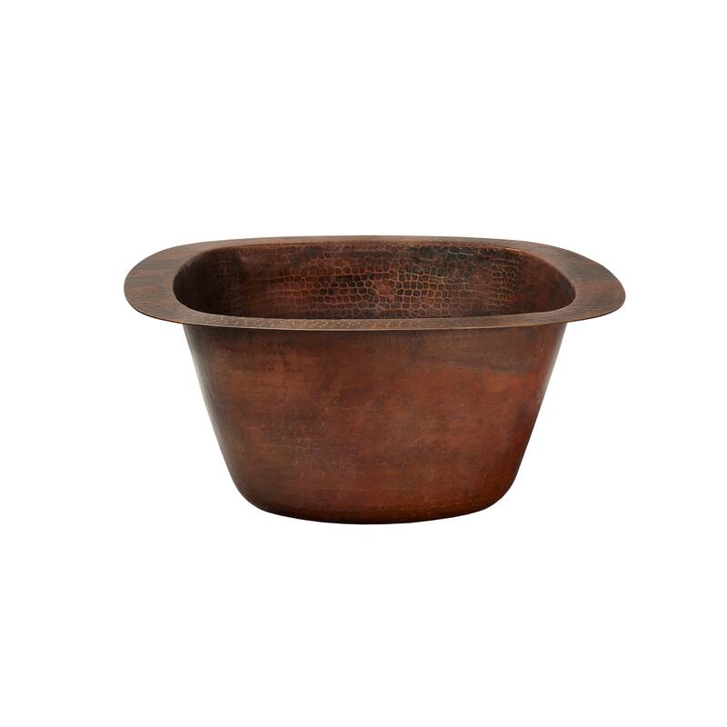 Miseno Square 15" Copper Drop-In or Undermount Bar Sink