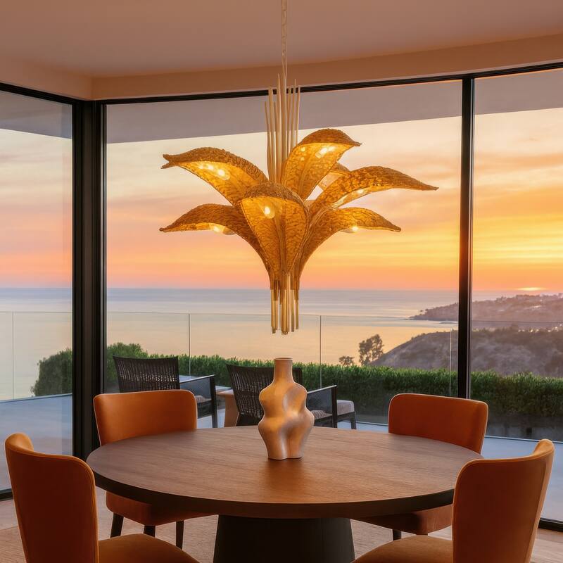 Varaluz Century Palm 9-Light 3-Tier Chandelier - Country White