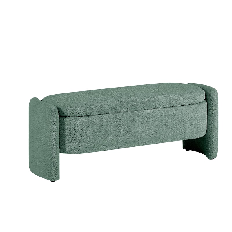 Modern Oval Storage Bench with Large Storage Space