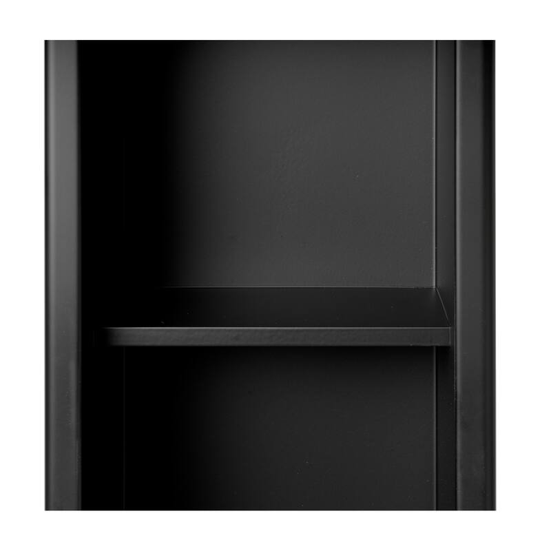 ALFI brand 8" x 36" Black Matte Stainless Steel Vertical Triple Shelf Bath Shower Niche
