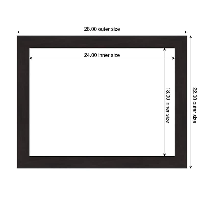 Amanti Art Furniture Espresso Narrow Framed Dry Erase Magnetic Board - 28 x 22 in