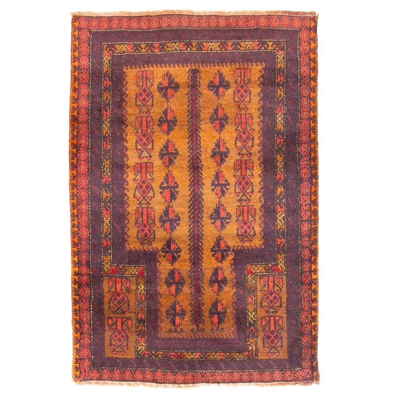 ECARPETGALLERY Hand-knotted Teimani Light Brown Wool Rug - 2'9 x 4'0