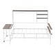 preview thumbnail 48 of 54, Roomfitters Twin/ Full Size Metal Daybed with Movable Desk, Metal Grid Design, Functional Shelves and Hanging Rack