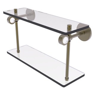 Allied Brass MA-2/16TB Mambo Collection 16 Inch Two Tiered Integrated Towel Bar Glass Shelf, Oil Rubbed Bronze＿並行輸入品 Allied Brass 16 In. L X 12 In. H X 5 In. W 2-Tier Gallery Clear Glass