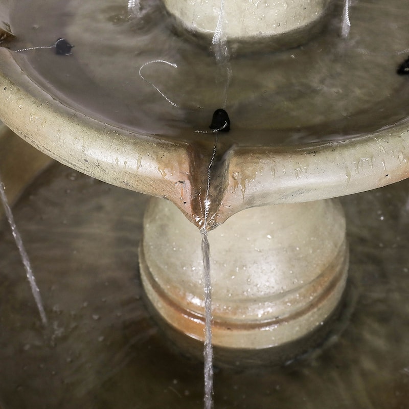 51.5in Outdoor Water Fountain 2-Tier Waterfall Fountain for Home Decor