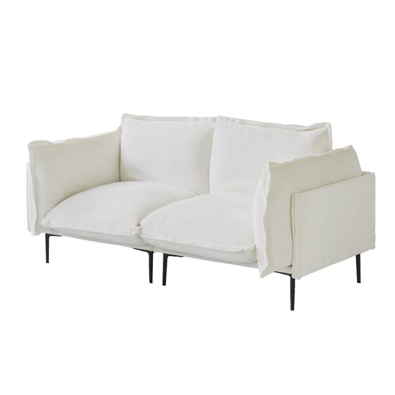 Living Room Furniture Loveseat for Small Space, Velvet Sectional Sofa Deep Seat Upholstered Cloud Modular Couch - Loveaseat