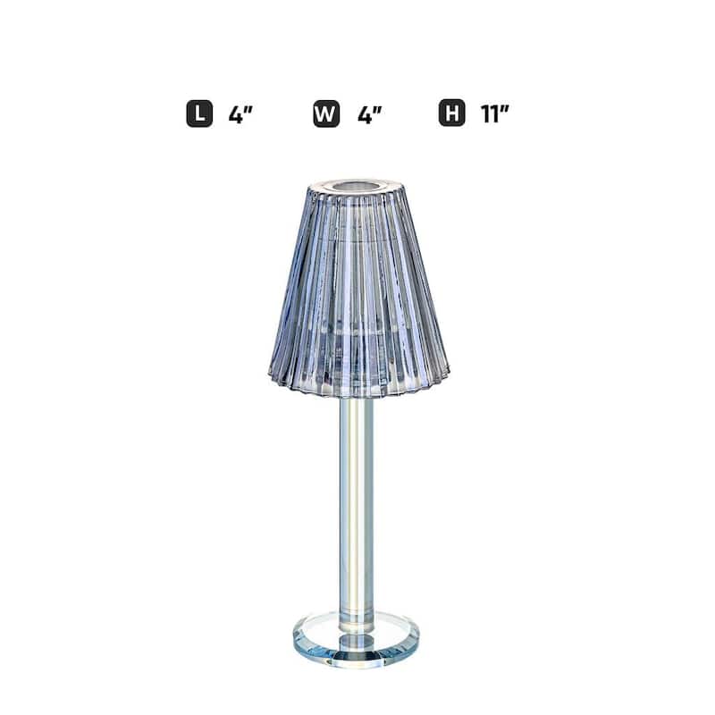 Lya 12" Crystal Glass Candle Lamp With Glass Shade