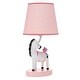preview thumbnail 5 of 5, Lambs & Ivy Jazzy Jungle Zebra White/Peach Nursery Lamp with Shade & Bulb