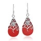 preview thumbnail 14 of 17, Handmade Floral Vine Ornate Teardrop Natural Shell and Stone .925 Silver Earrings (Thailand)