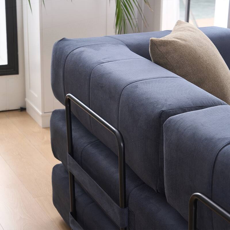 Versatile Convertible Sofa Bed with Plush Pillows for Any Living Space