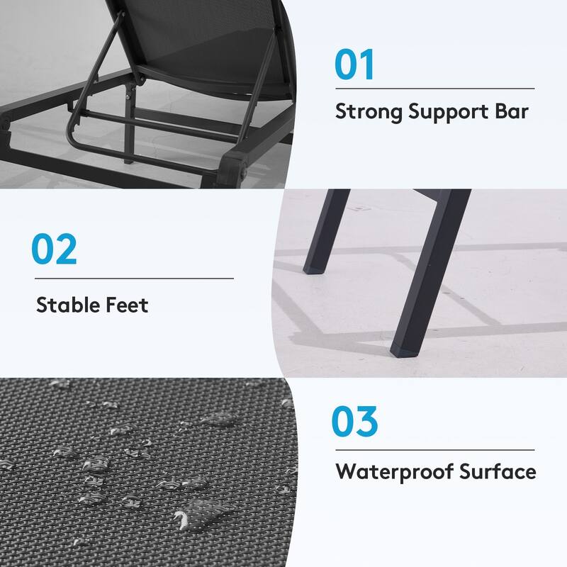 5-Position Reclining Folding Lounge Chair – Adjustable Backrest & Portable Relaxation