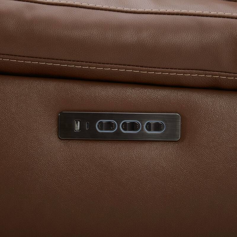 Liberty Furniture Cameron Power Reclining Sofa Brown Leather - Width 89 x Depth 39 x Height 41