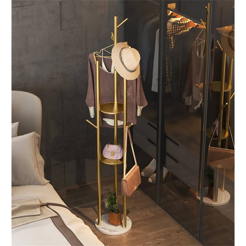 Marble Clothes Rack Mobile Clothes Storage Rack