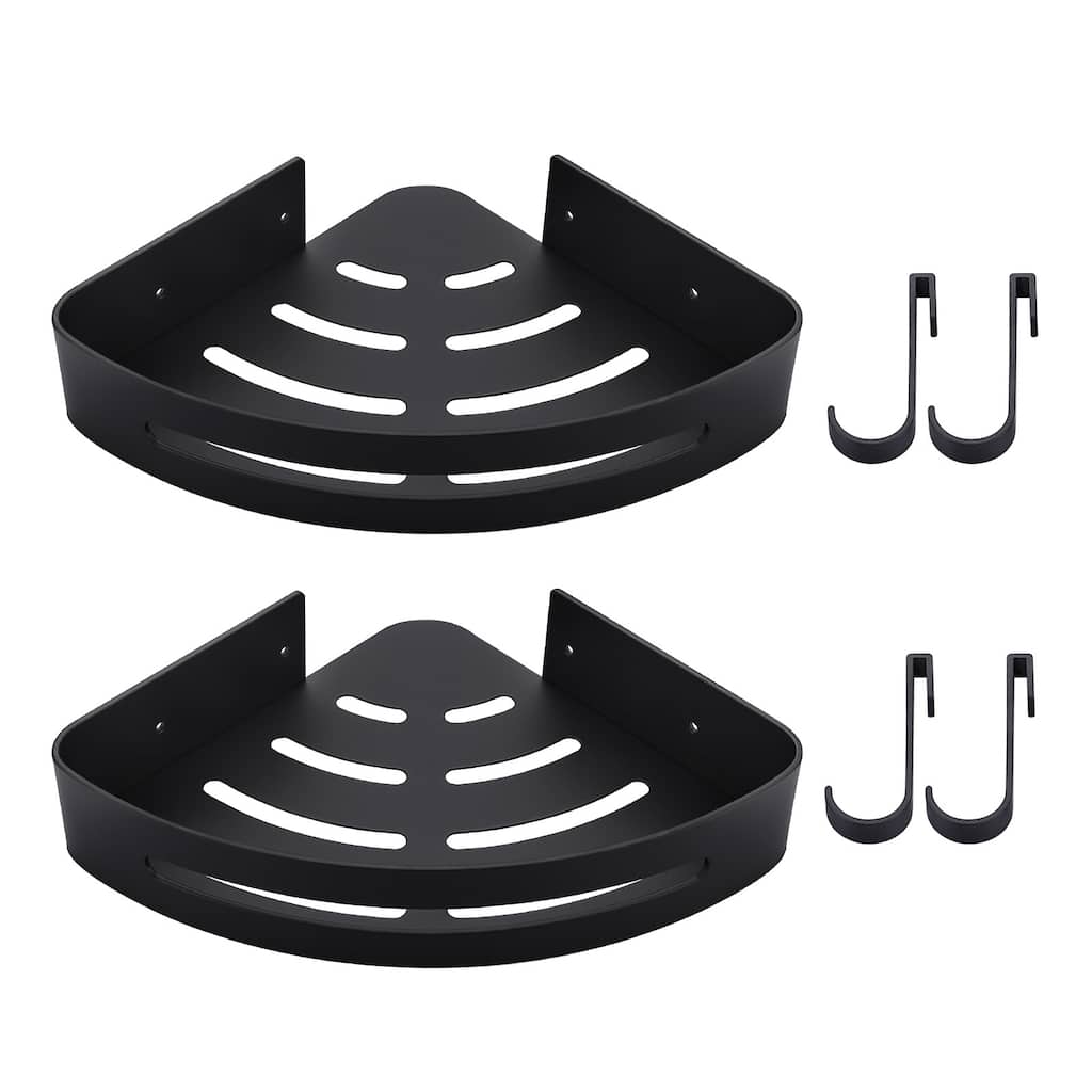 WOWOW 12.7 in. W x 9 in. D x 4 in. H Double Bathroom Corner Shelf