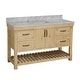 preview thumbnail 2 of 12, KitchenBathCollection Birmingham 60" Single Bathroom Vanity with Carrara Marble Top