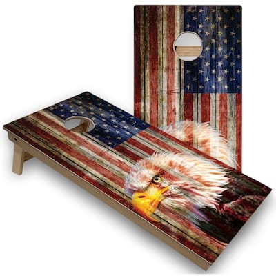American Flag Eagle Regulation 2x4 Cornhole Board Set