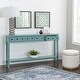 preview thumbnail 3 of 11, Sadie Teal Wood Entryway Console Table
