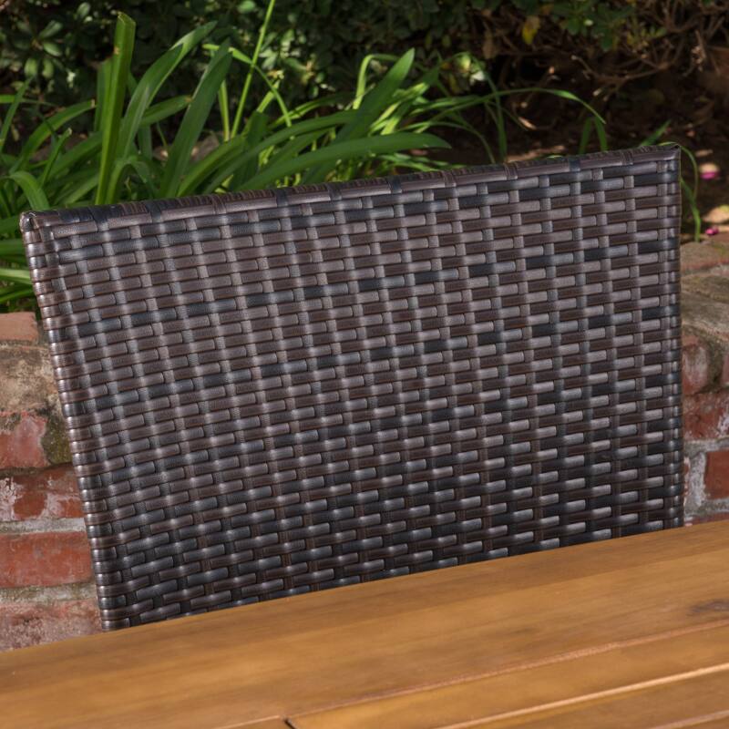 Haven Outdoor 7 Piece Multibrown PE Wicker Dining Set with Rectangular Table by Christopher Knight Home