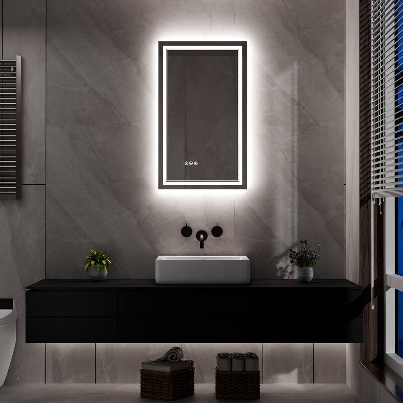Modland Small Size LED Bathroom Mirror Back & Front Lighted Anti-Fog