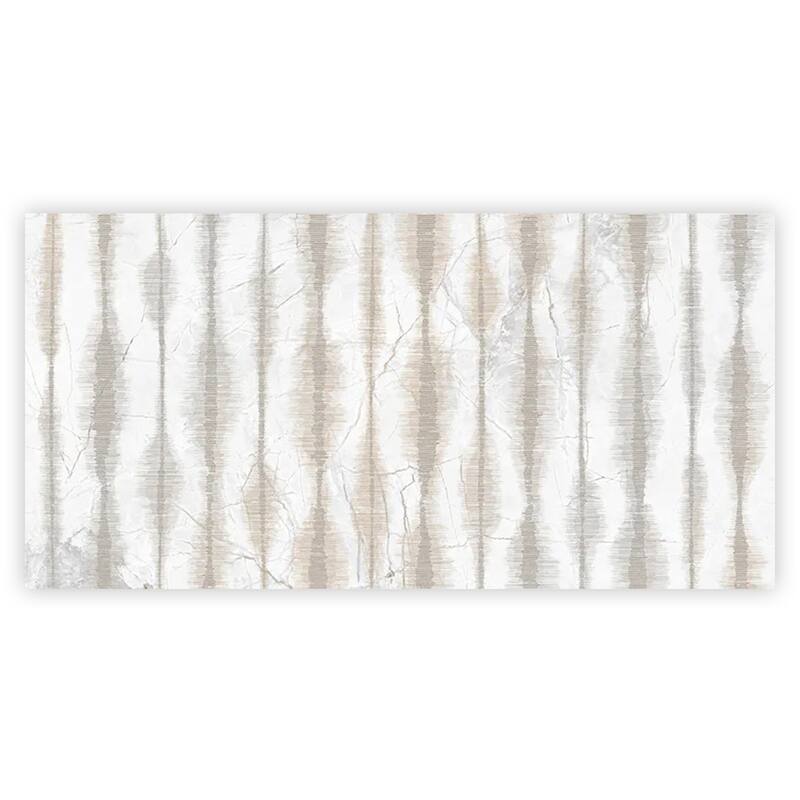 Apollo tile 24" x 48" Strata Polished Cream beige Crisp White Porcelain Tile (7.75 sq ft/case) - 1 Pack