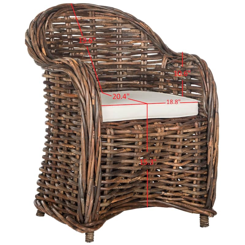 SAFAVIEH Styliani Natural Rattan Club Chair - 27.5" x 27.5" x 35.5" - 28Wx28Dx36H